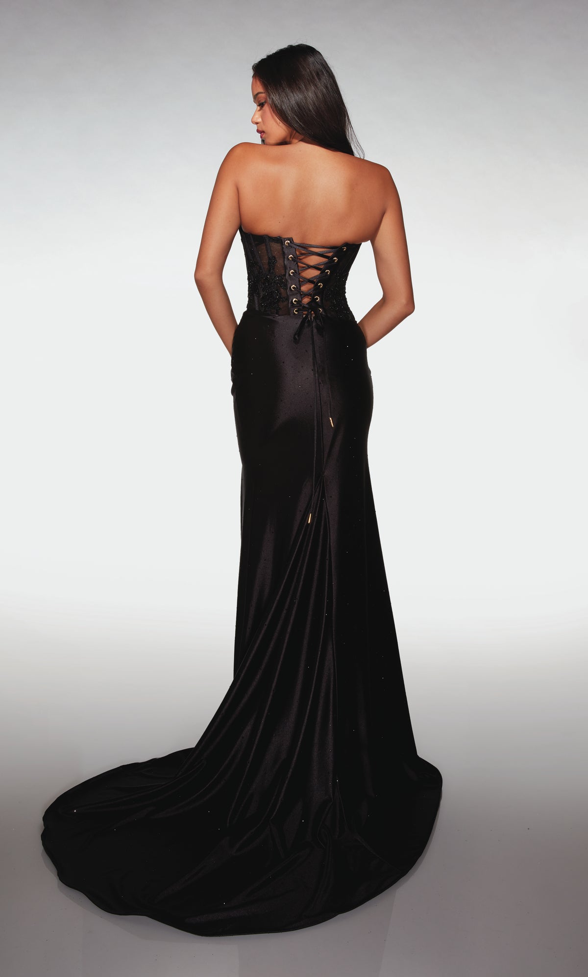 ALYCE Paris 62011 Alyce Long Scoop Neckline 80s Inspired Straight Dress