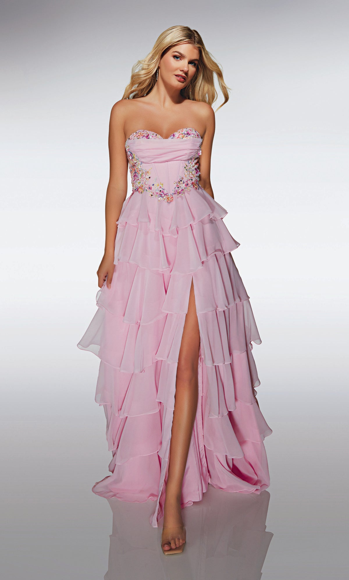 ALYCE Paris 62013 Alyce Long Sweetheart Neckline Ruffles A Line Dress