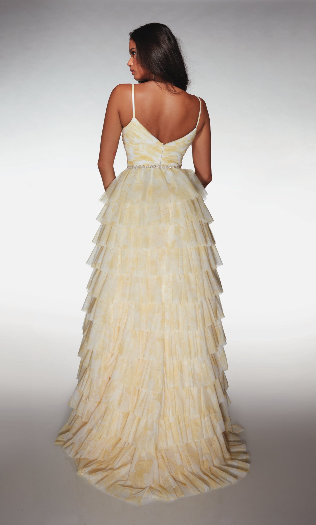 ALYCE Paris 62018 Alyce Long Sweetheart Neckline Ruffles A Line Dress