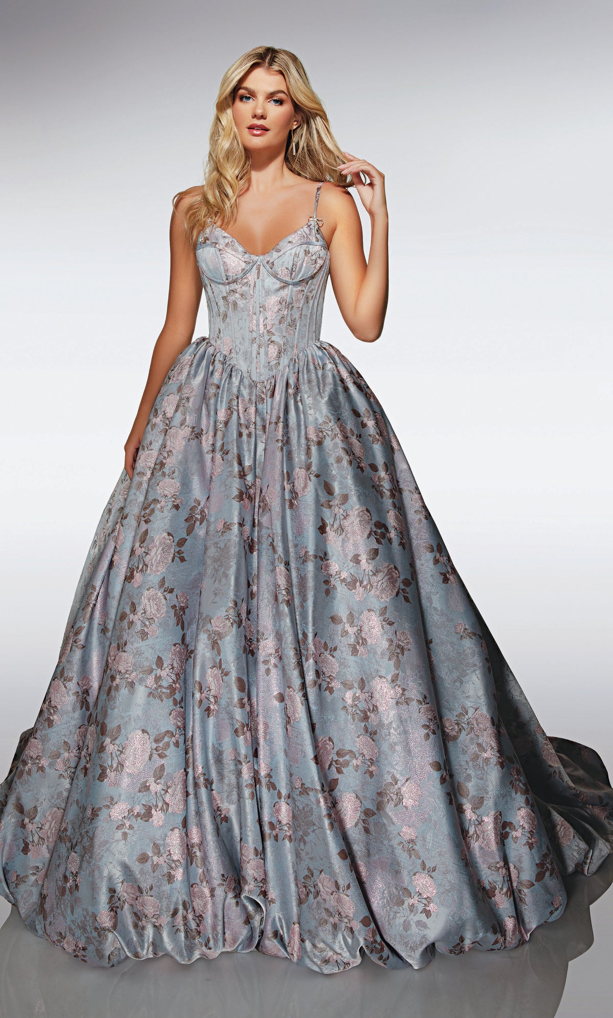ALYCE Paris 62019 Alyce Long Cat-eye Neckline Corset Ballgown Dress
