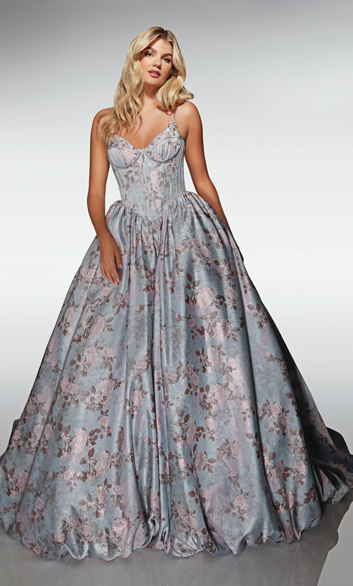 ALYCE Paris 62019 Alyce Long Cat-eye Neckline Corset Ballgown Dress