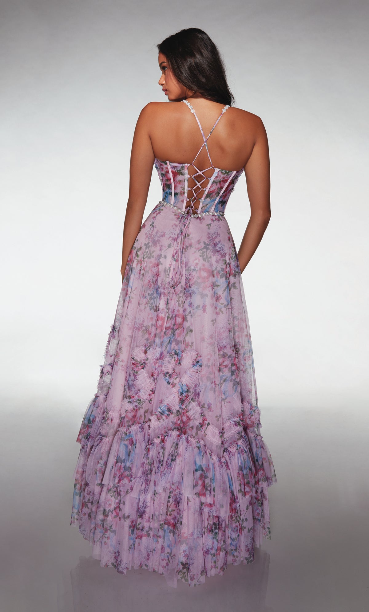 ALYCE Paris 62028 Alyce Long V-neckline Corset A Line Dress