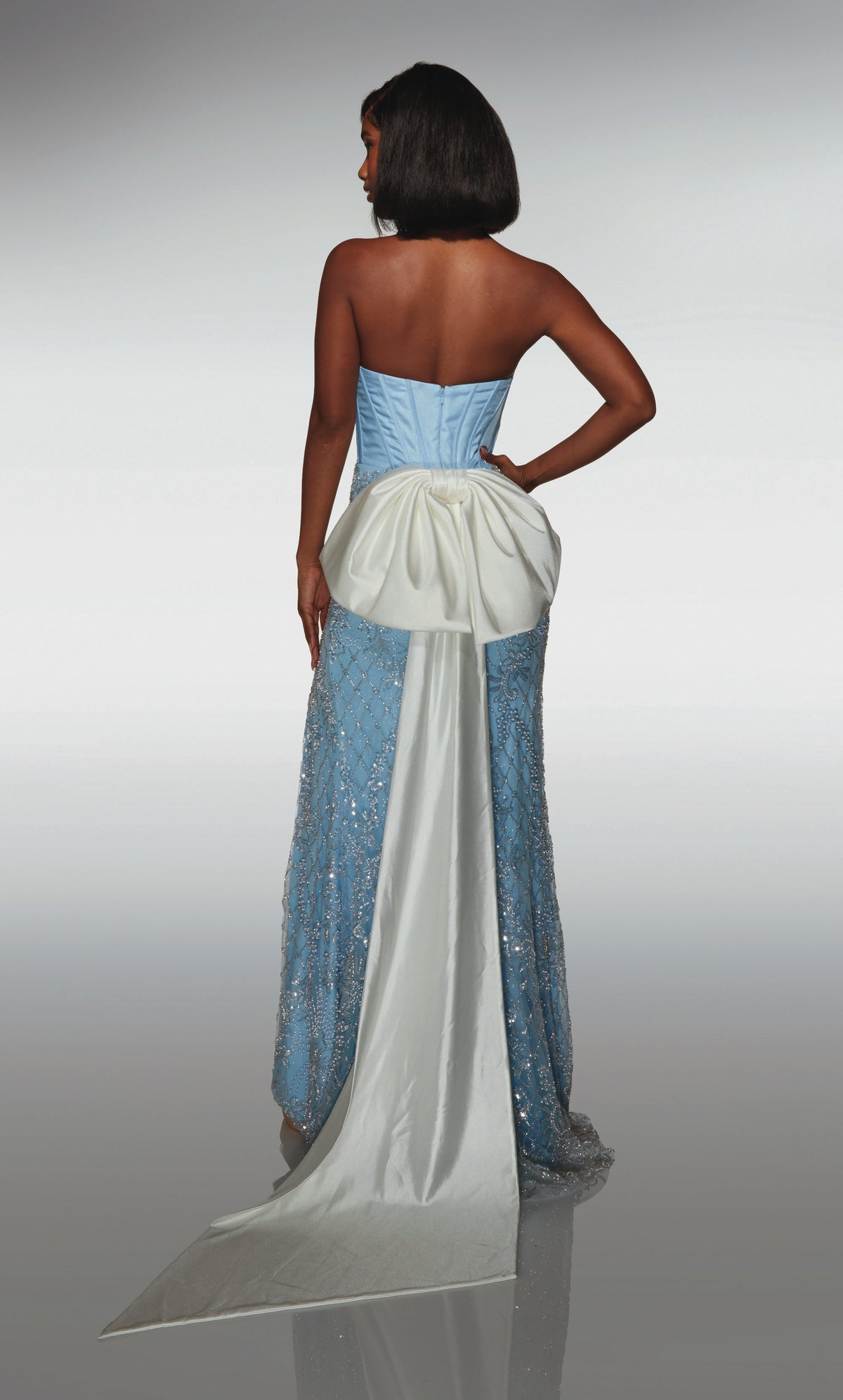 ALYCE Paris 62031 Alyce Long Plunging Neckline Corset Straight Dress