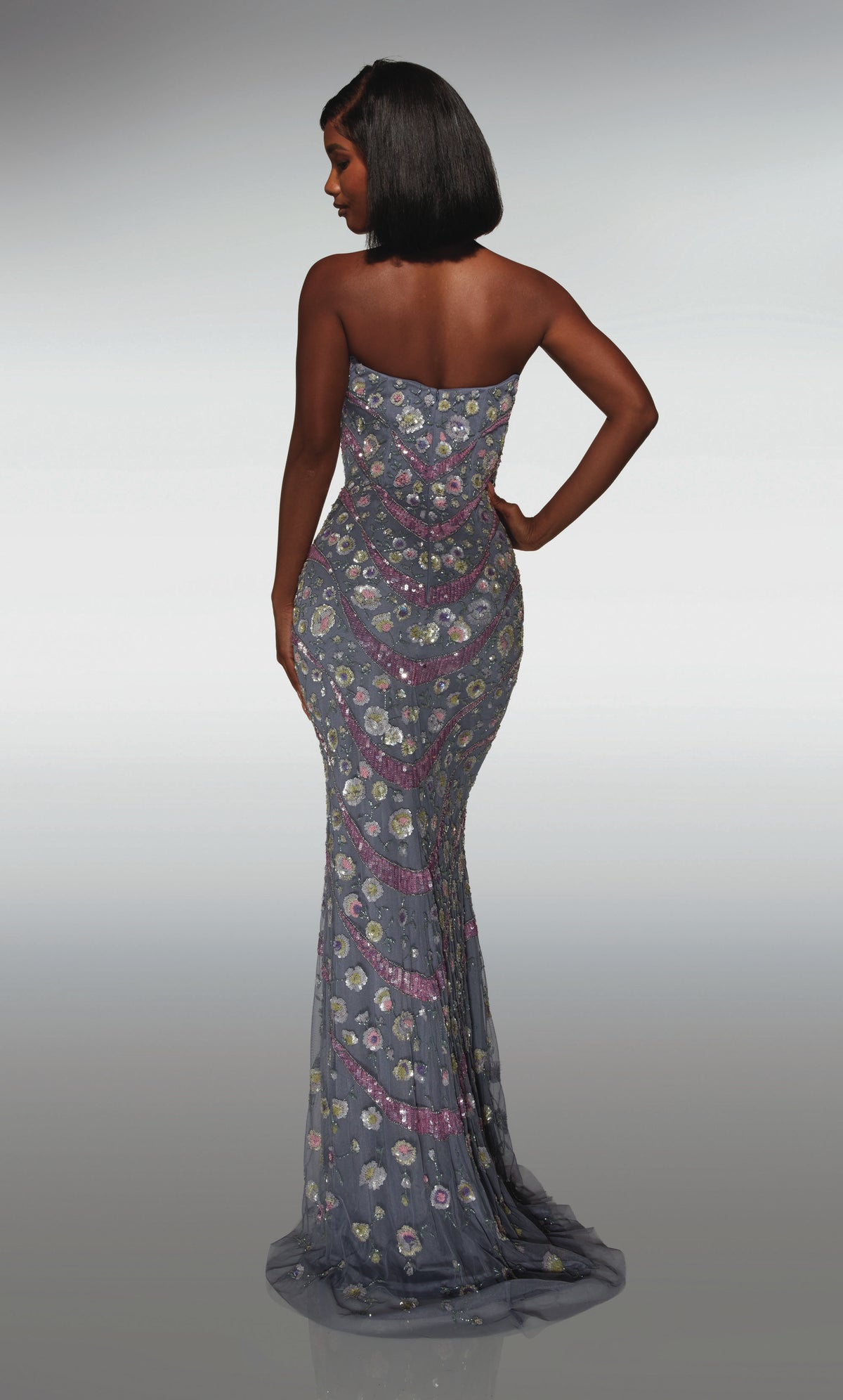 ALYCE Paris 62038 Alyce Long Plunging Neckline Elegant Straight Dress