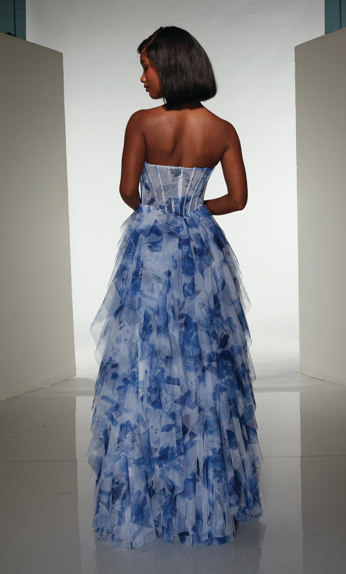 ALYCE Paris 62041 Alyce Long Sweetheart Neckline Ruffles A Line Dress