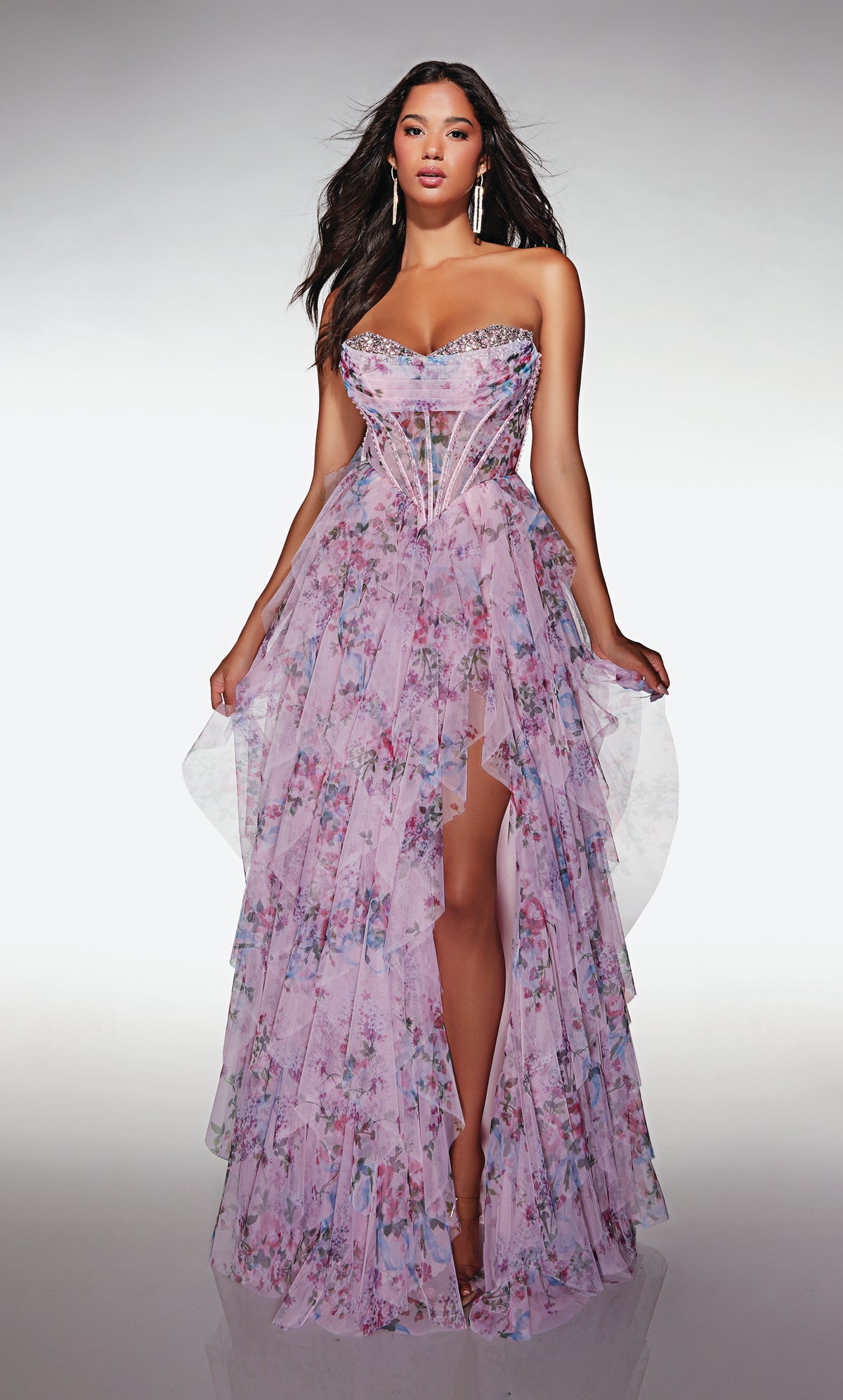 ALYCE Paris 62041 Alyce Long Sweetheart Neckline Ruffles A Line Dress