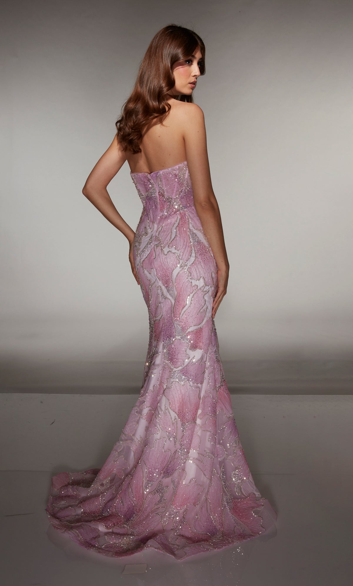 ALYCE Paris 62049 Alyce Long Straight Across Neckline Shimmery/sparkly Mermaid Dress