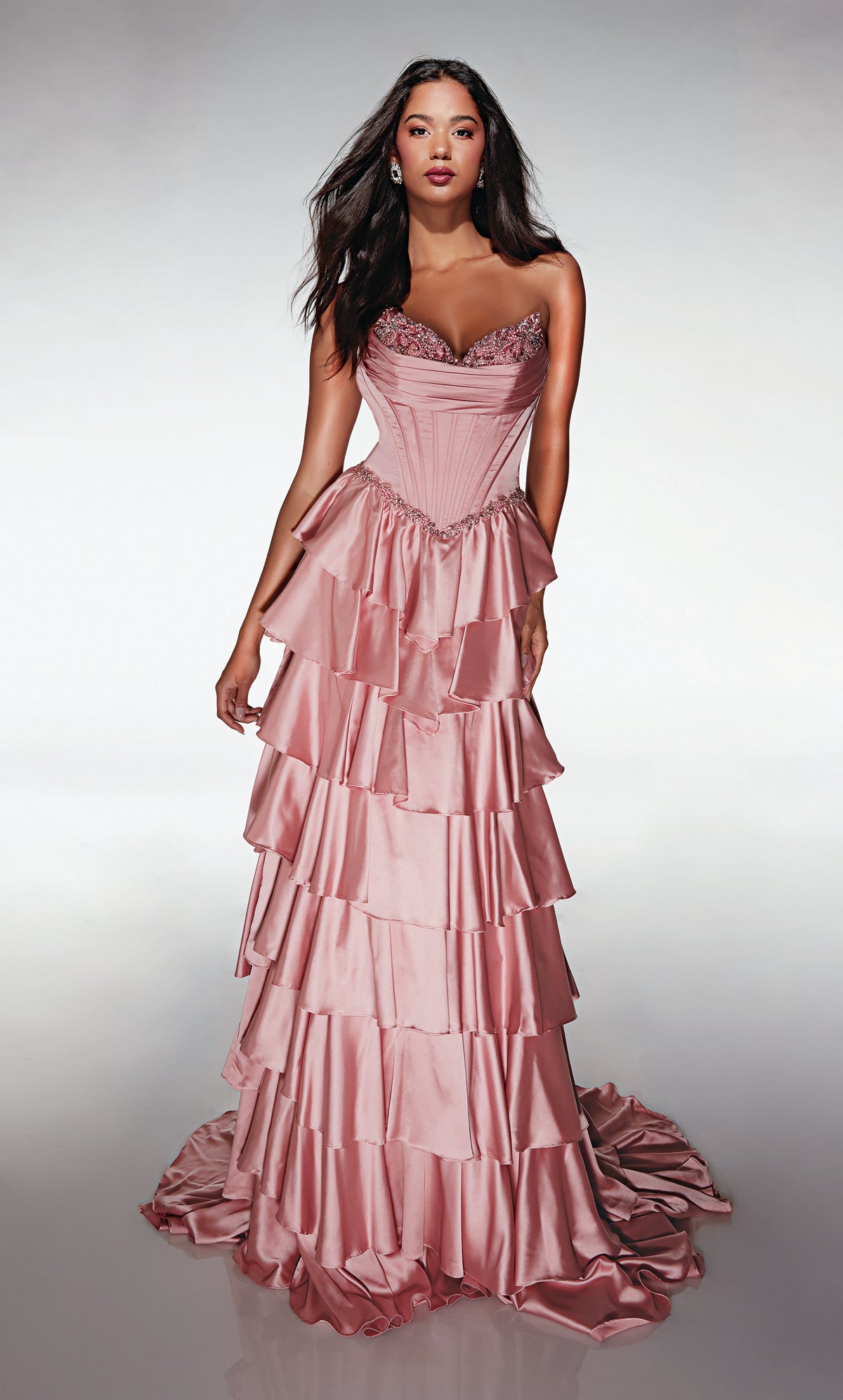 ALYCE Paris 62050 Alyce Long Off The Shoulder Neckline Ruffles A Line Dress