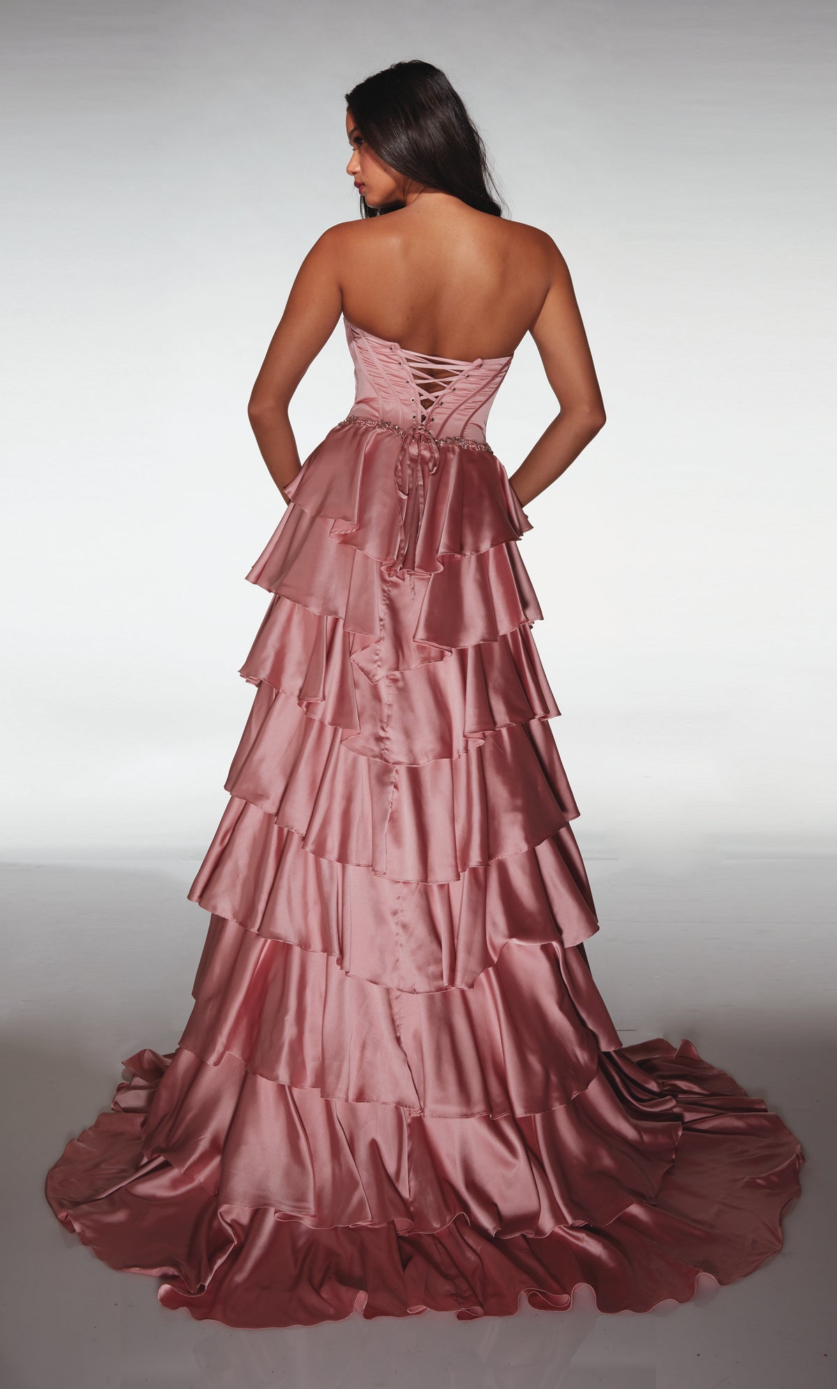 ALYCE Paris 62050 Alyce Long Off The Shoulder Neckline Ruffles A Line Dress