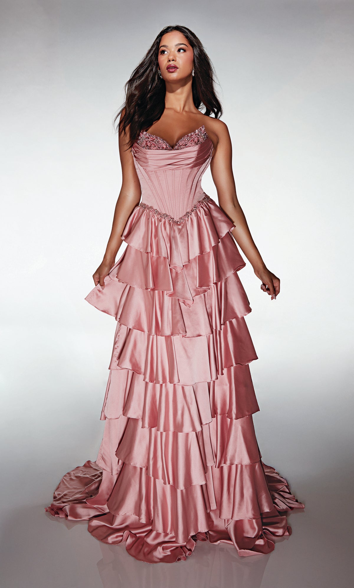 ALYCE Paris 62050 Alyce Long Off The Shoulder Neckline Ruffles A Line Dress
