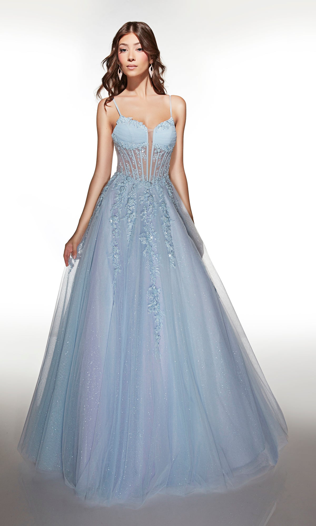 ALYCE Paris 62061 Alyce Long Plunging Neckline Embellished Ballgown Dress