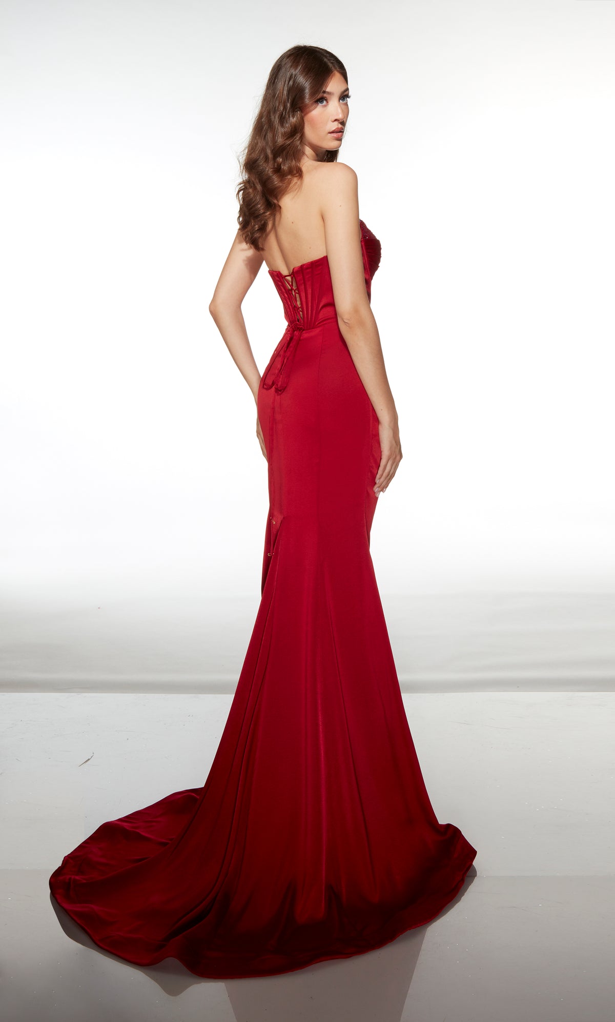 ALYCE Paris 62062 Alyce Long Cat-eye Neckline Corset Mermaid Dress