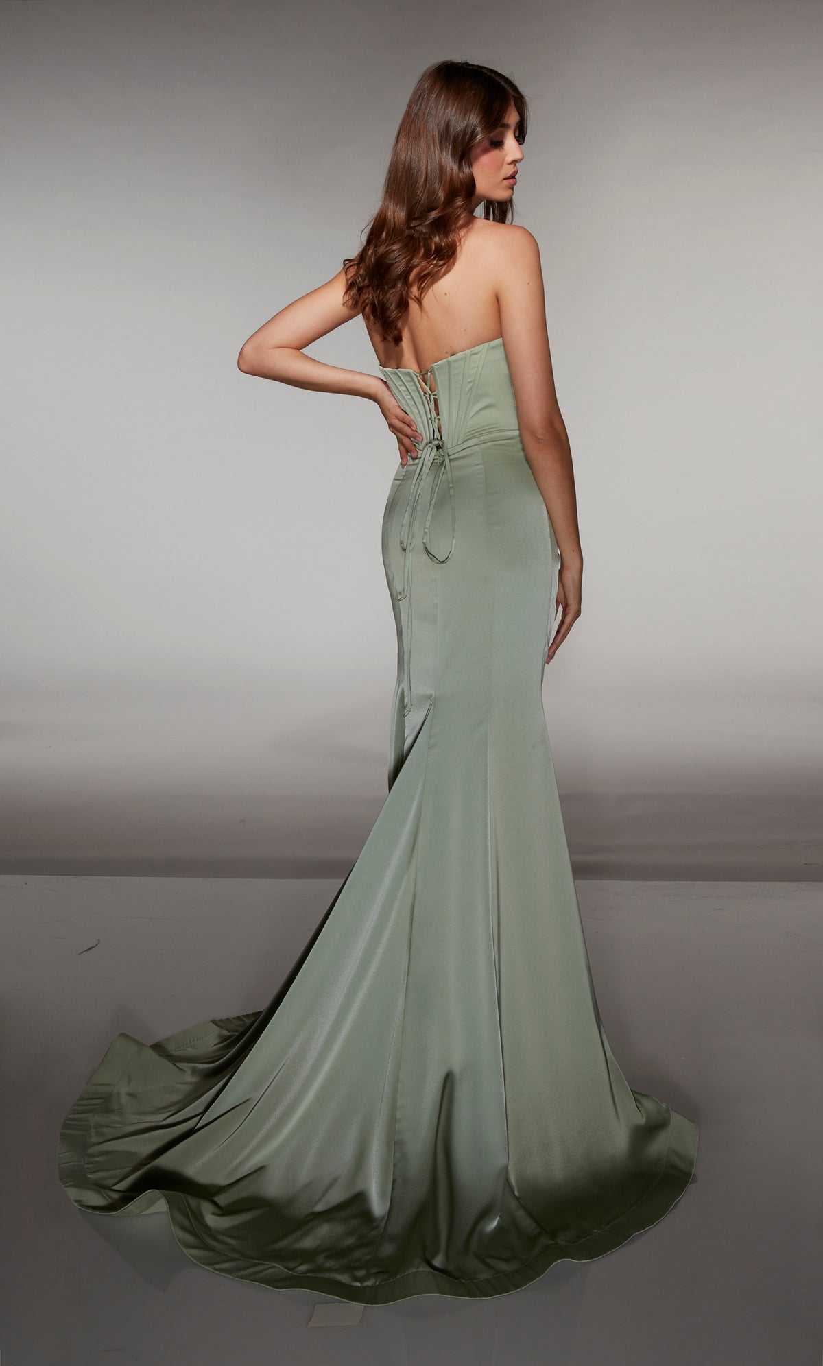 ALYCE Paris 62062 Alyce Long Cat-eye Neckline Corset Mermaid Dress