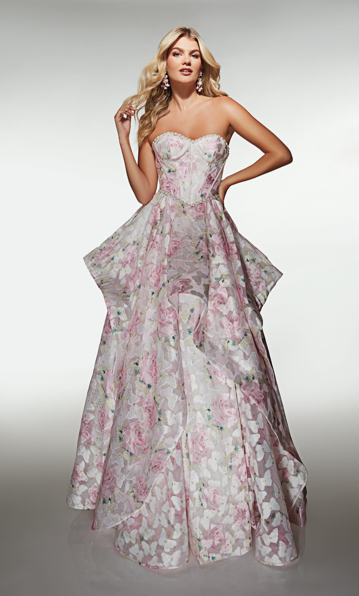 ALYCE Paris 62071 Alyce Long Sweetheart Neckline Waterfall Ballgown Dress