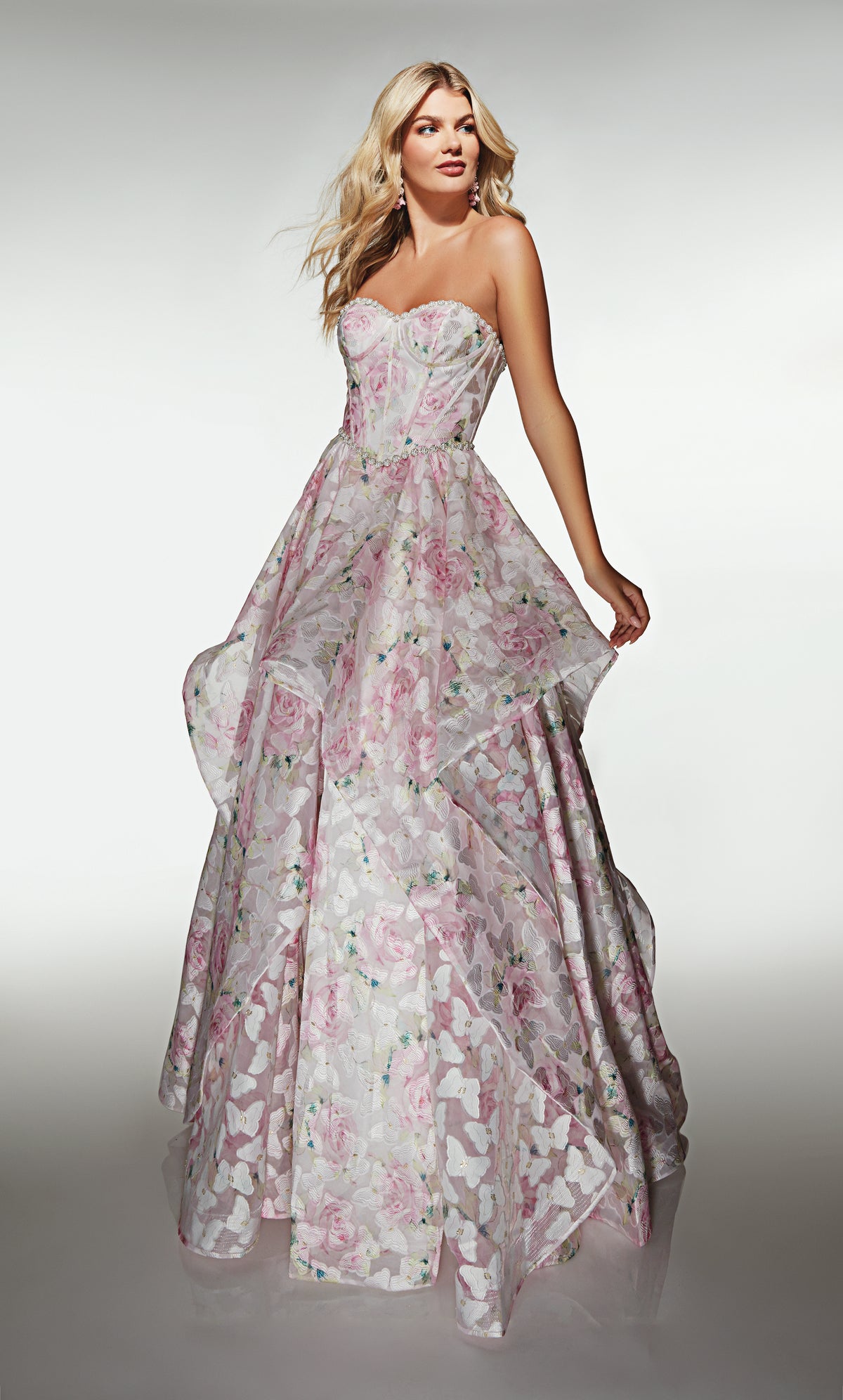 ALYCE Paris 62071 Alyce Long Sweetheart Neckline Waterfall Ballgown Dress