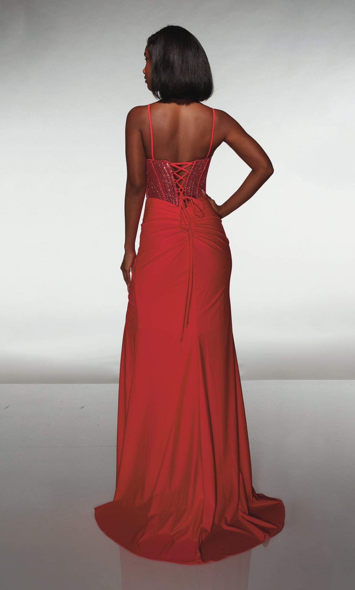 ALYCE Paris 62088 Alyce Long Cat-eye Neckline Elegant Straight Dress