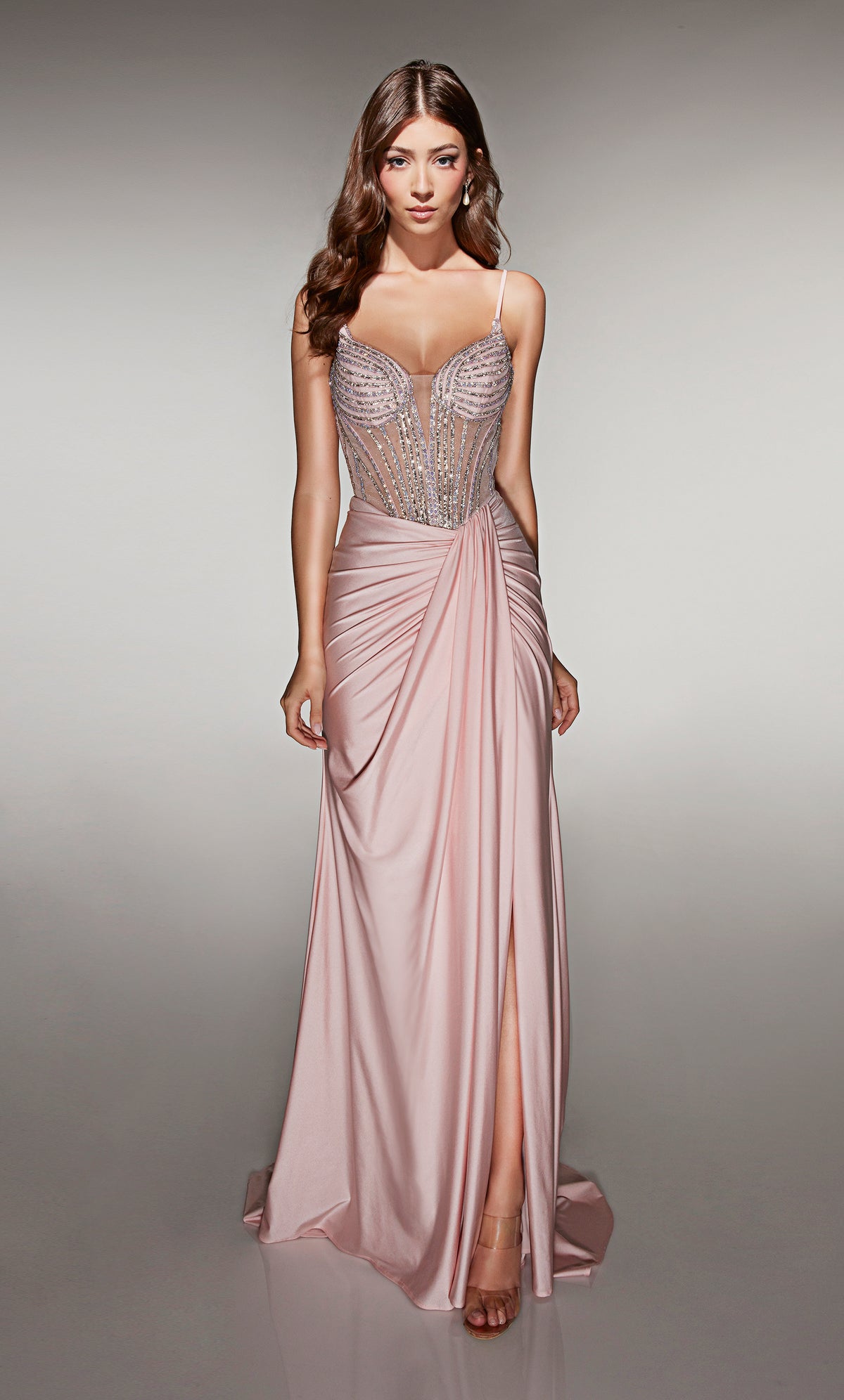 ALYCE Paris 62088 Alyce Long Cat-eye Neckline Elegant Straight Dress