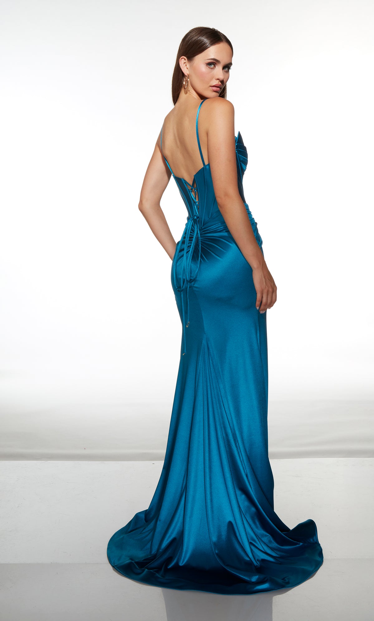 ALYCE Paris 62104 Alyce Long Cat-eye Neckline Corset Straight Dress