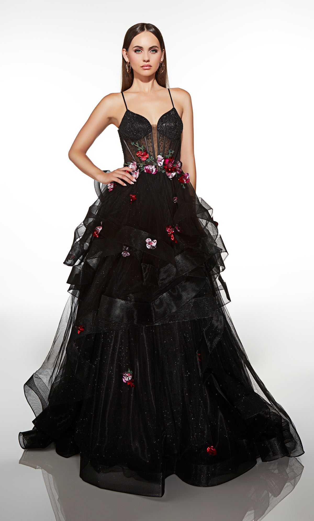 ALYCE Paris 62108 Alyce Long Cat-eye Neckline Corset Ballgown Dress