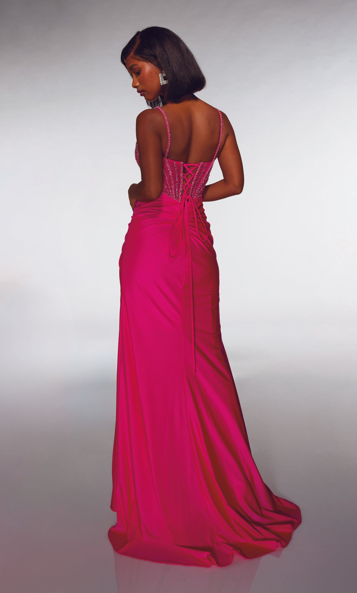 ALYCE Paris 62113 Alyce Long Plunging Neckline Pockets Straight Dress