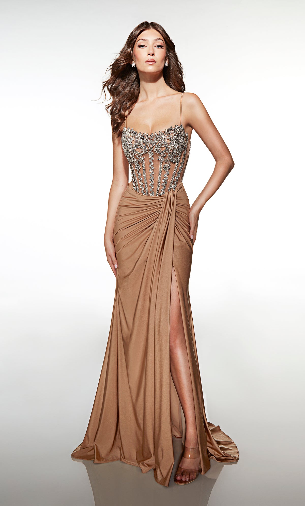 ALYCE Paris 62123 Alyce Long Scoop Neckline Sexy Straight Dress