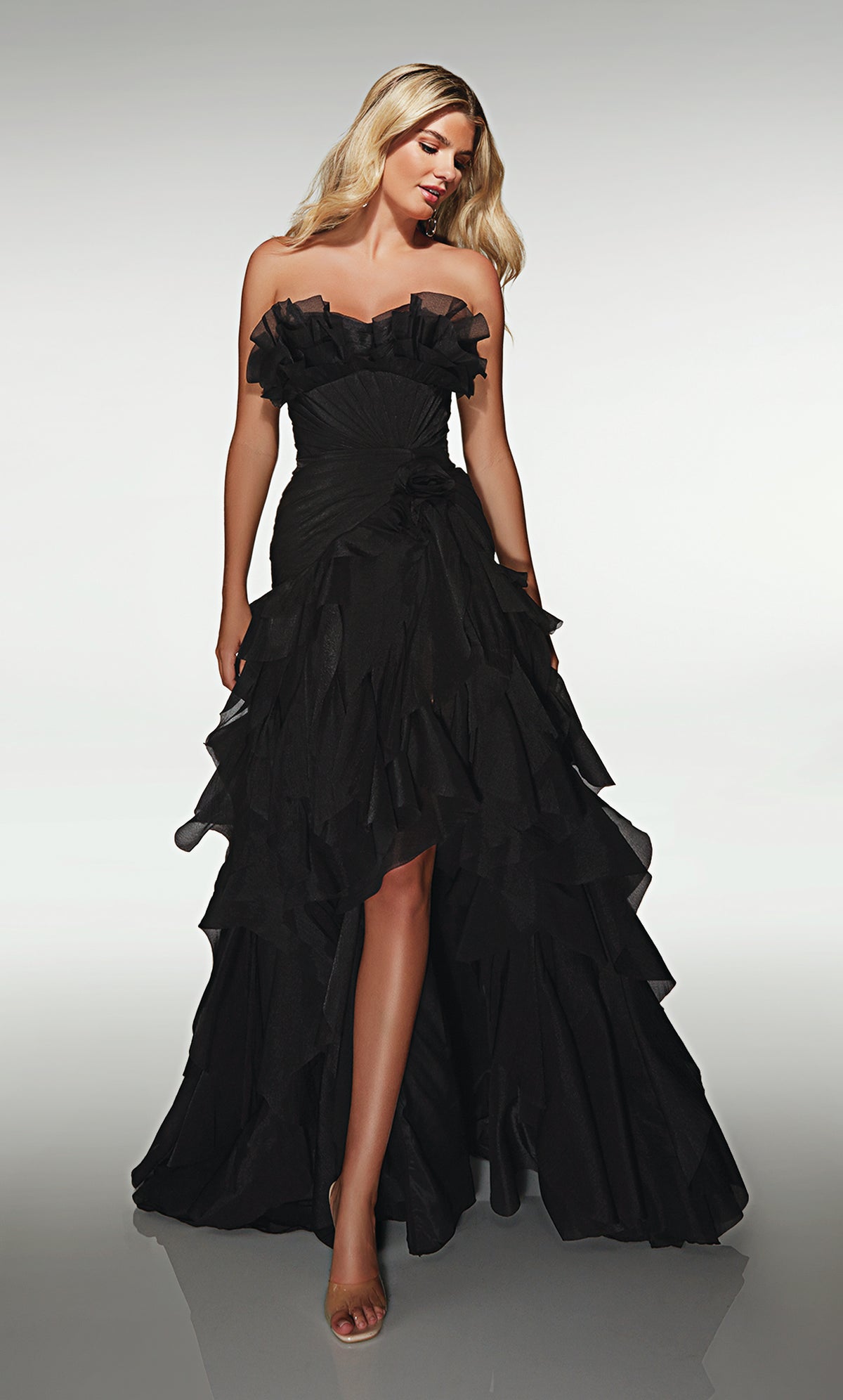 ALYCE Paris 62124 Alyce Long Sweetheart Neckline Ruffles A Line Dress