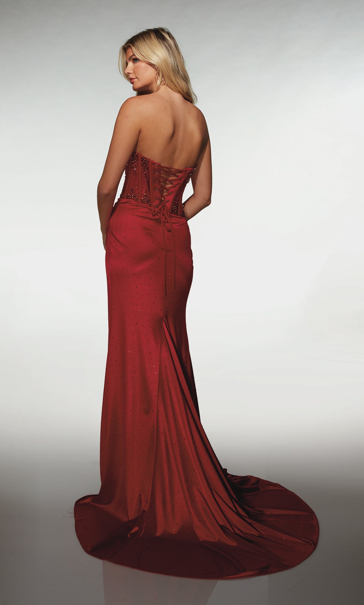 ALYCE Paris 62147 Alyce Long Scoop Neckline Embellished Straight Dress