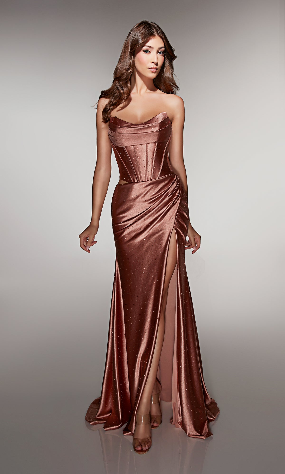 ALYCE Paris 62149 Alyce Long Cowl Neckline Sexy Straight Dress