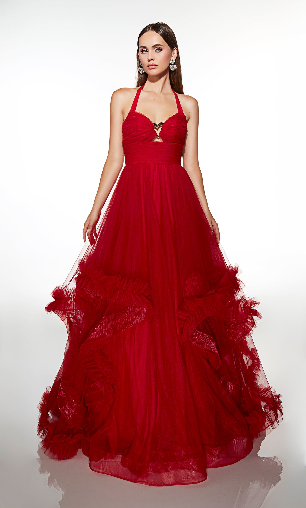 ALYCE Paris 62151 Alyce Long Halter Neckline Ruched/draped Ballgown Dress