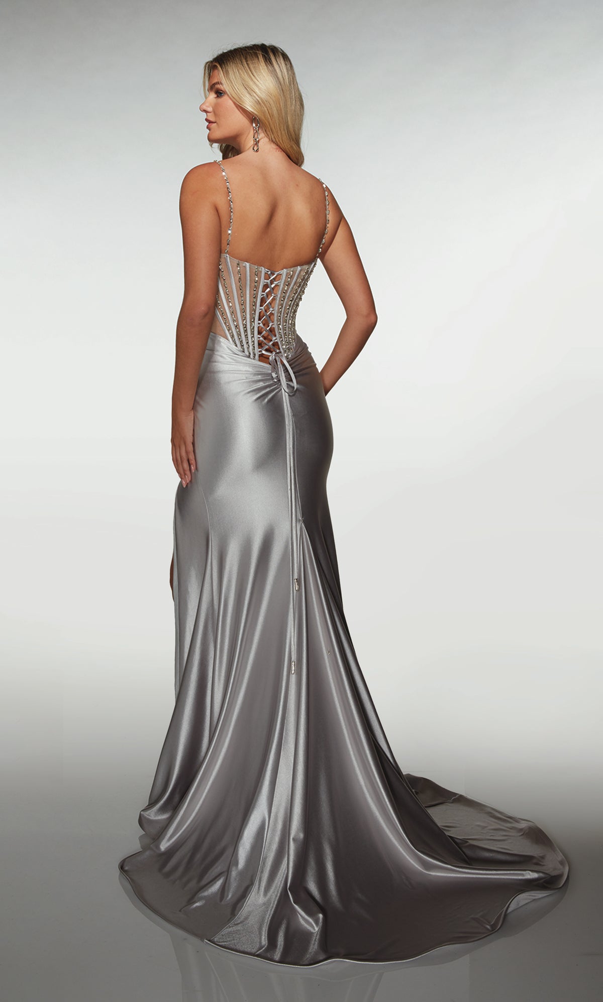 ALYCE Paris 62166 Alyce Long V-neckline Slit Mermaid Dress