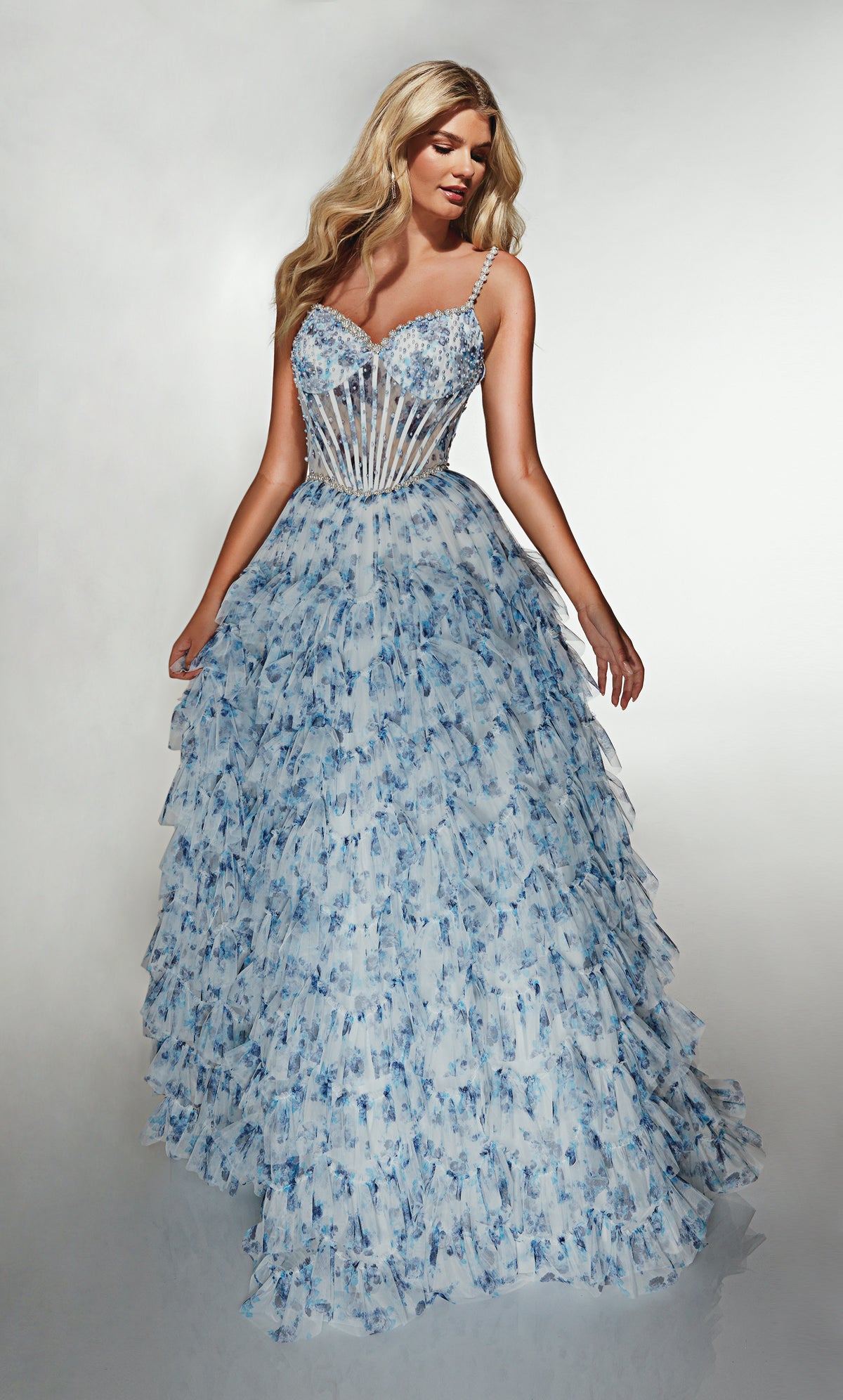 ALYCE Paris 62182 Alyce Long Sweetheart Neckline Ruffles A Line Dress