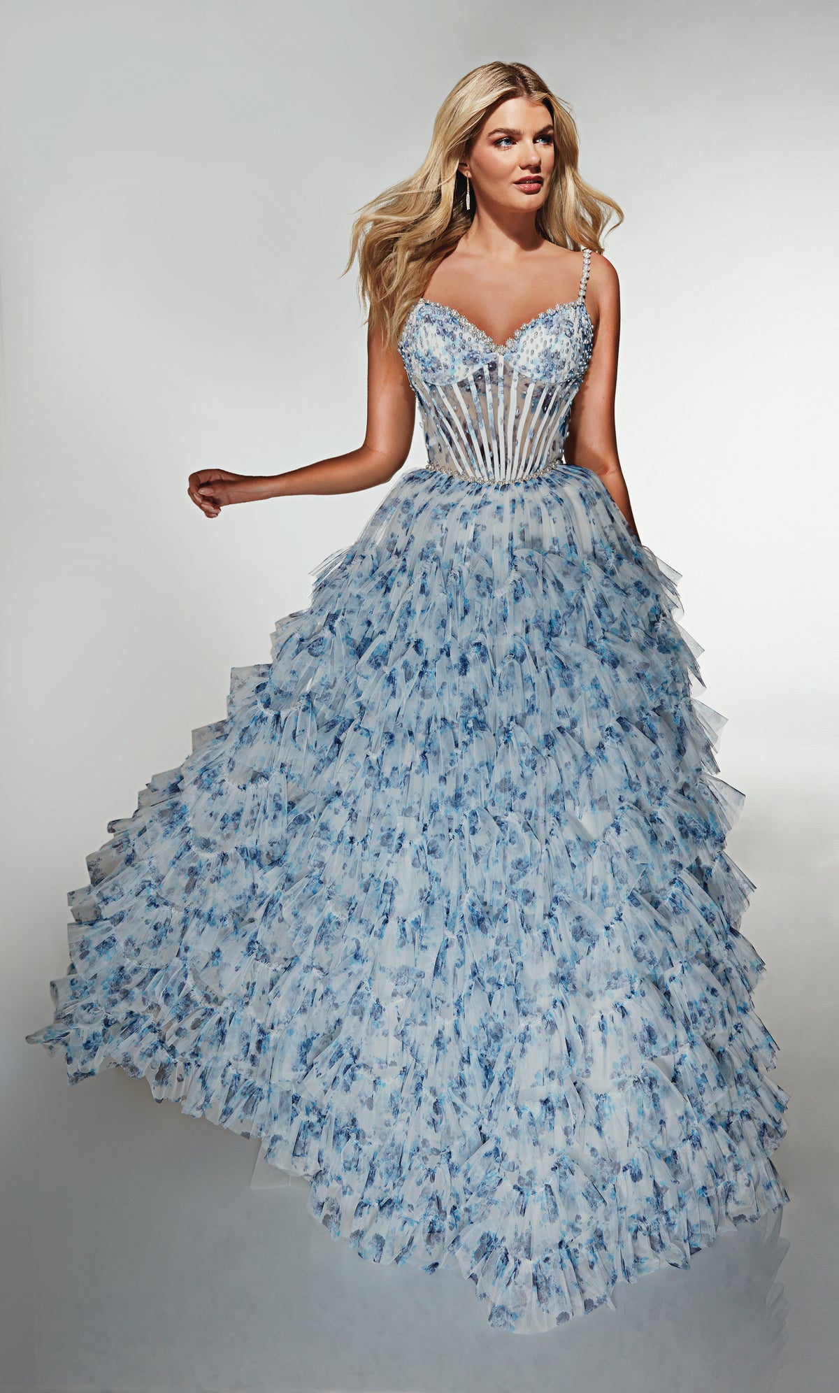 ALYCE Paris 62182 Alyce Long Sweetheart Neckline Ruffles A Line Dress