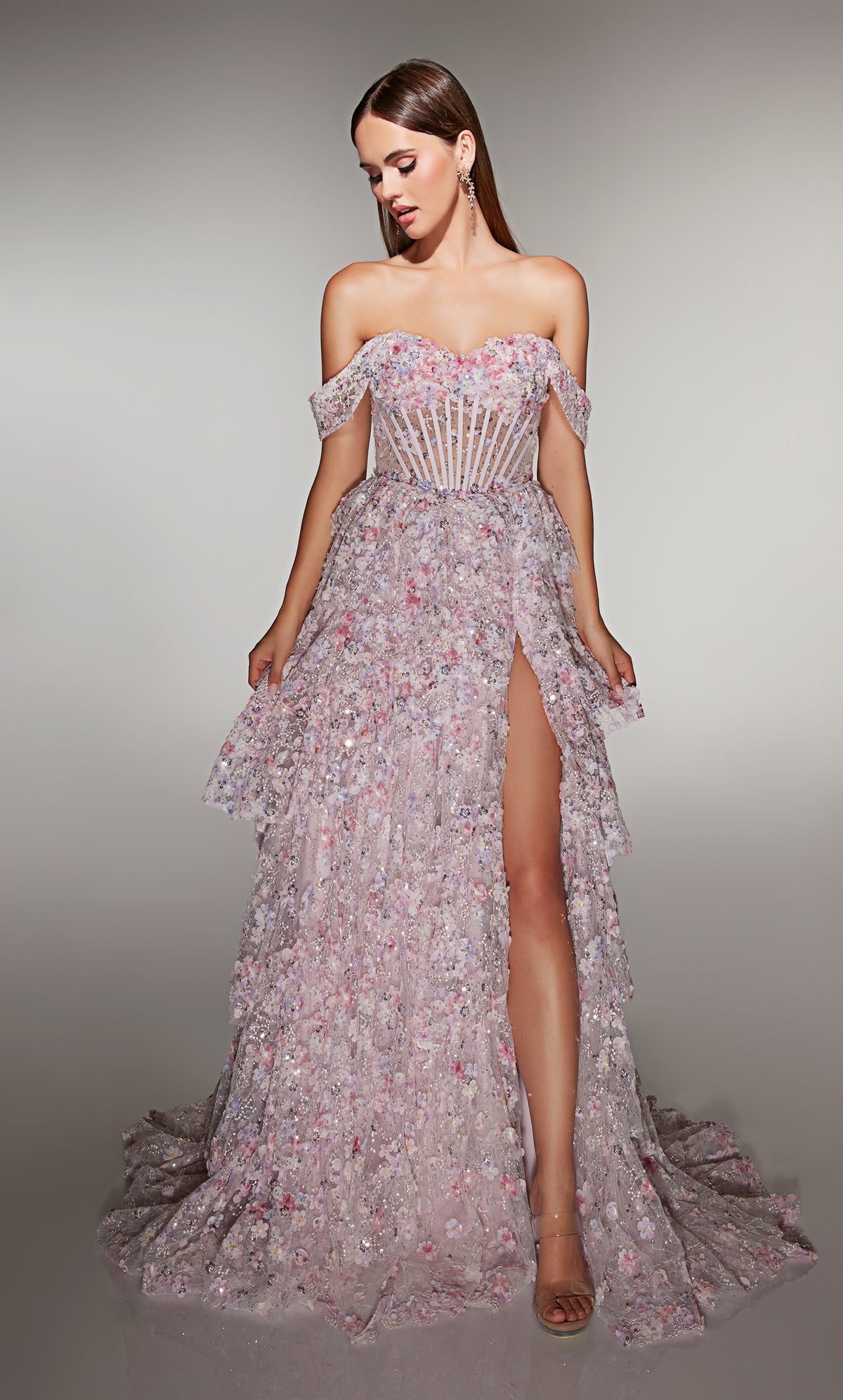 ALYCE Paris 62186 Alyce Long Sweetheart Neckline Train A Line Dress