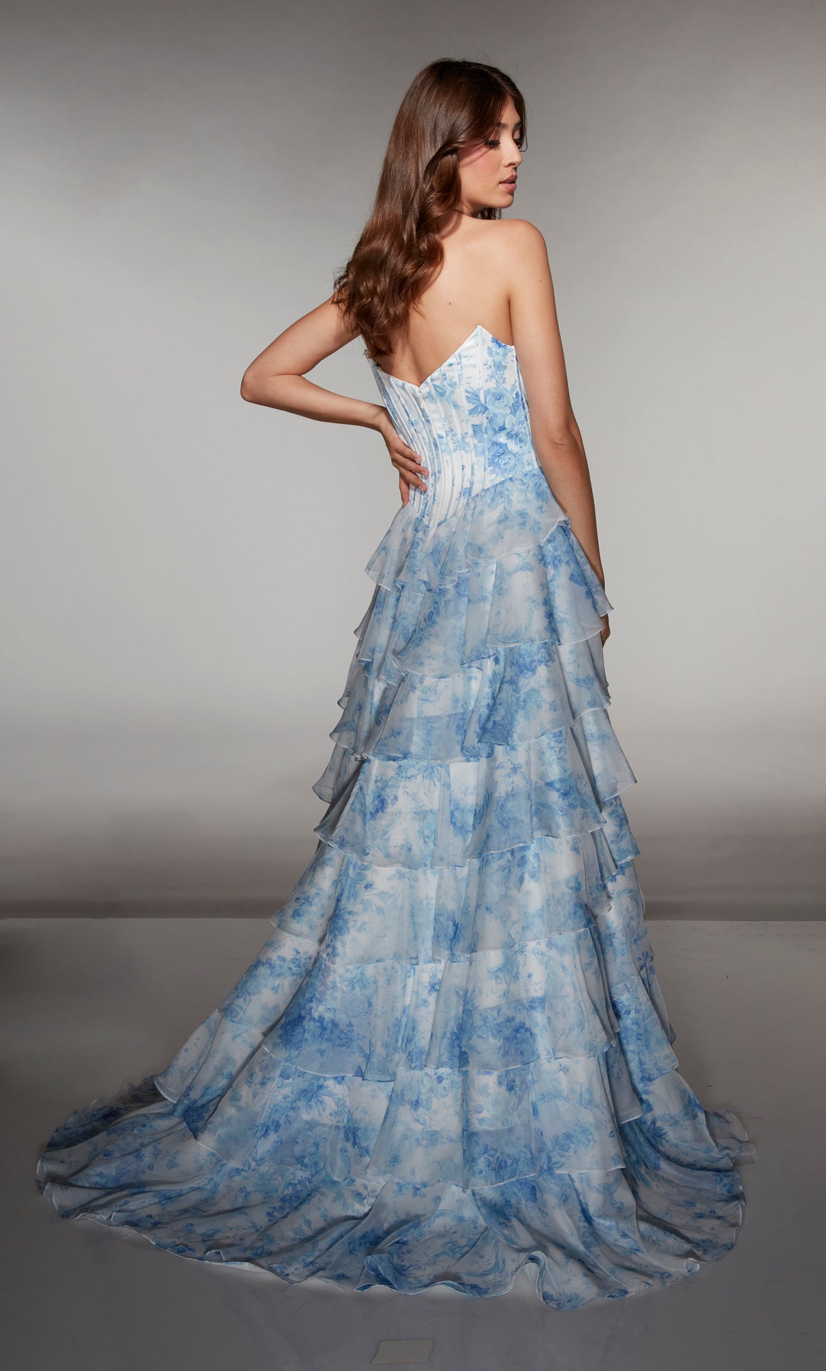 ALYCE Paris 62192 Alyce Long Sweetheart Neckline Ruffles A Line Dress