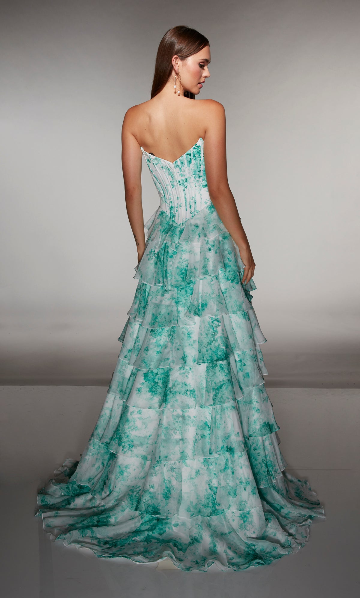 ALYCE Paris 62192 Alyce Long Sweetheart Neckline Ruffles A Line Dress