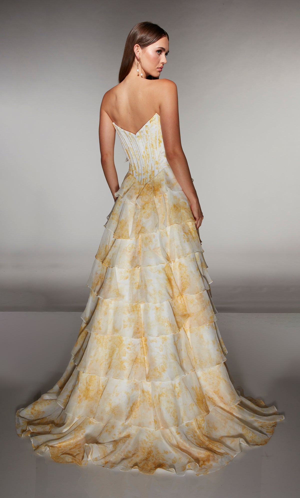 ALYCE Paris 62192 Alyce Long Sweetheart Neckline Ruffles A Line Dress