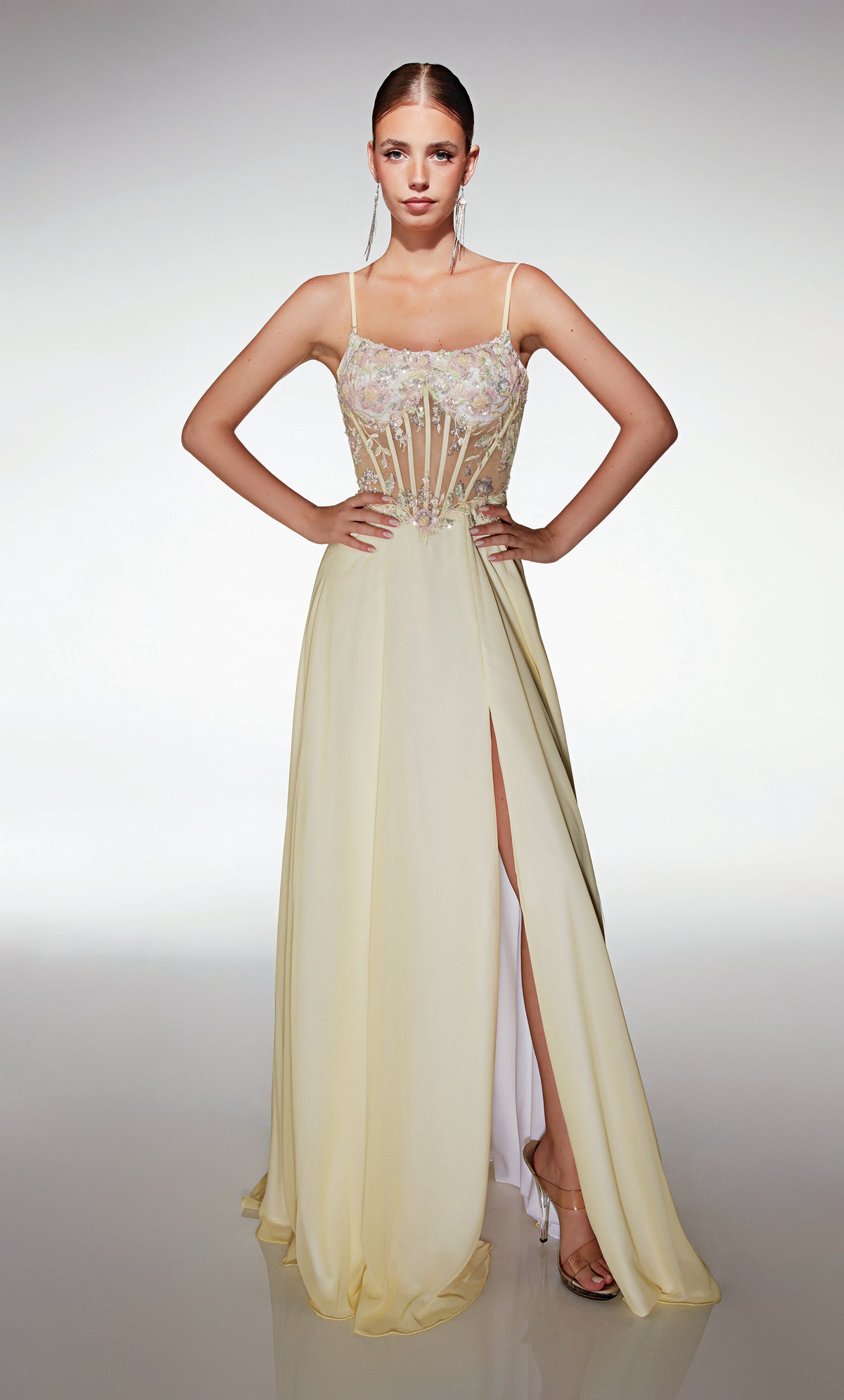 ALYCE Paris 62198 Alyce Long Scoop Neckline Plus Size A Line Dress