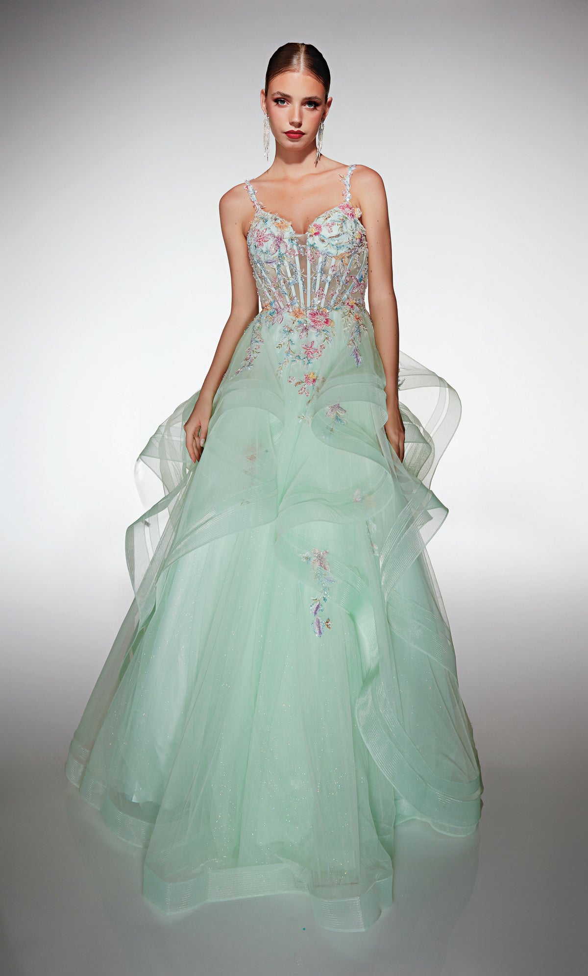 ALYCE Paris 62201 Alyce Long Sweetheart Neckline Waterfall Ballgown Dress
