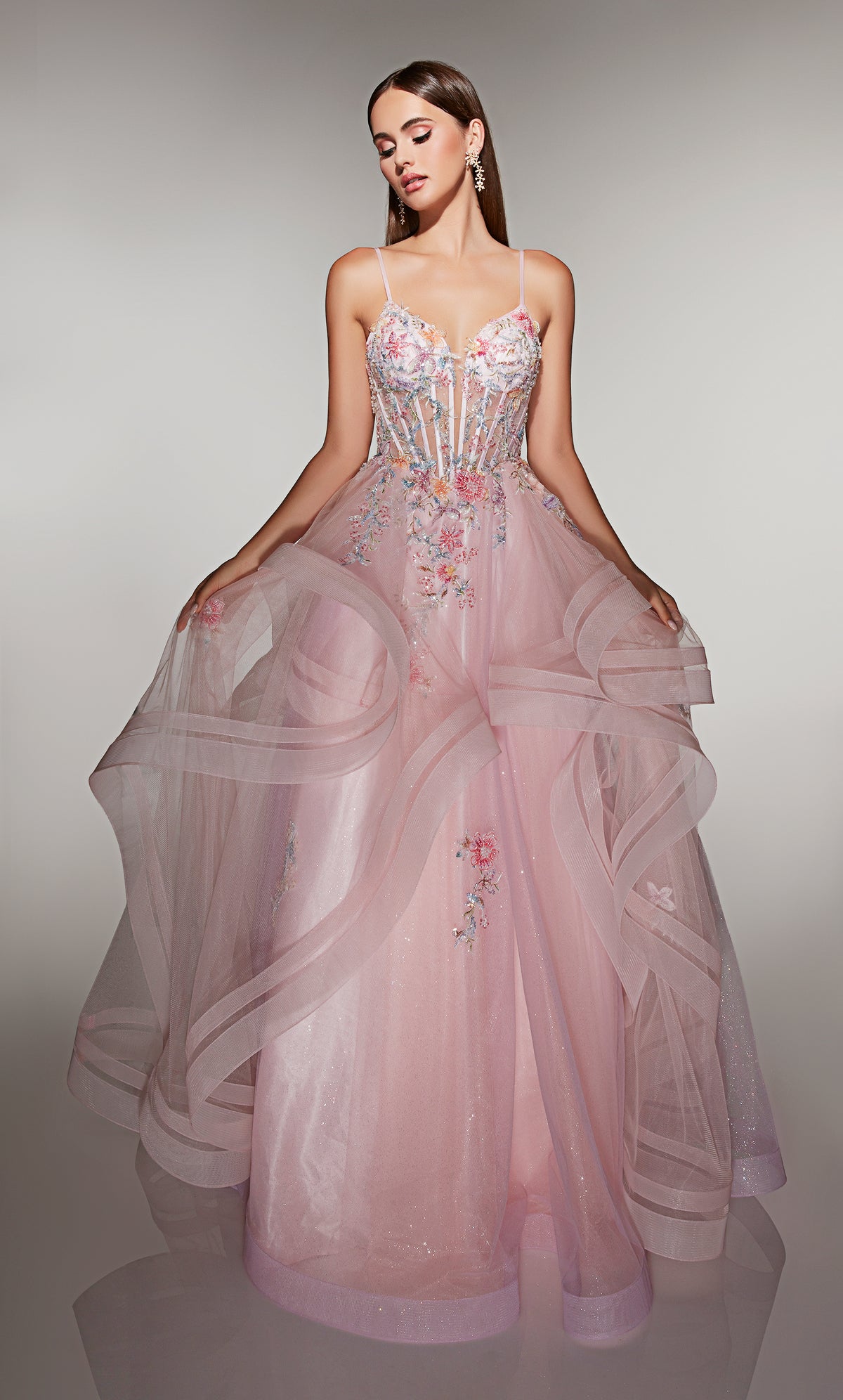 ALYCE Paris 62201 Alyce Long Sweetheart Neckline Waterfall Ballgown Dress