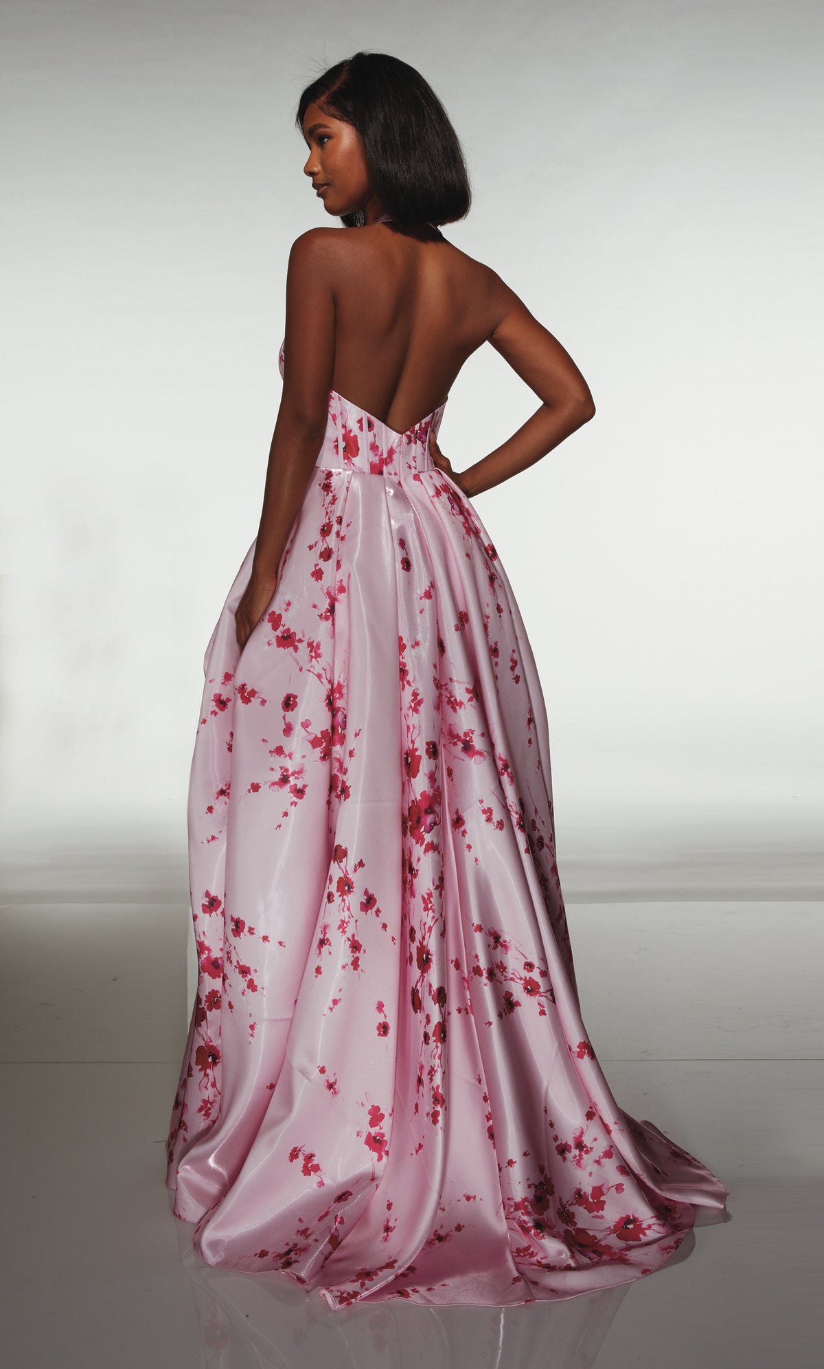 ALYCE Paris 62214 Alyce Long Halter Neckline Corset High-low Dress