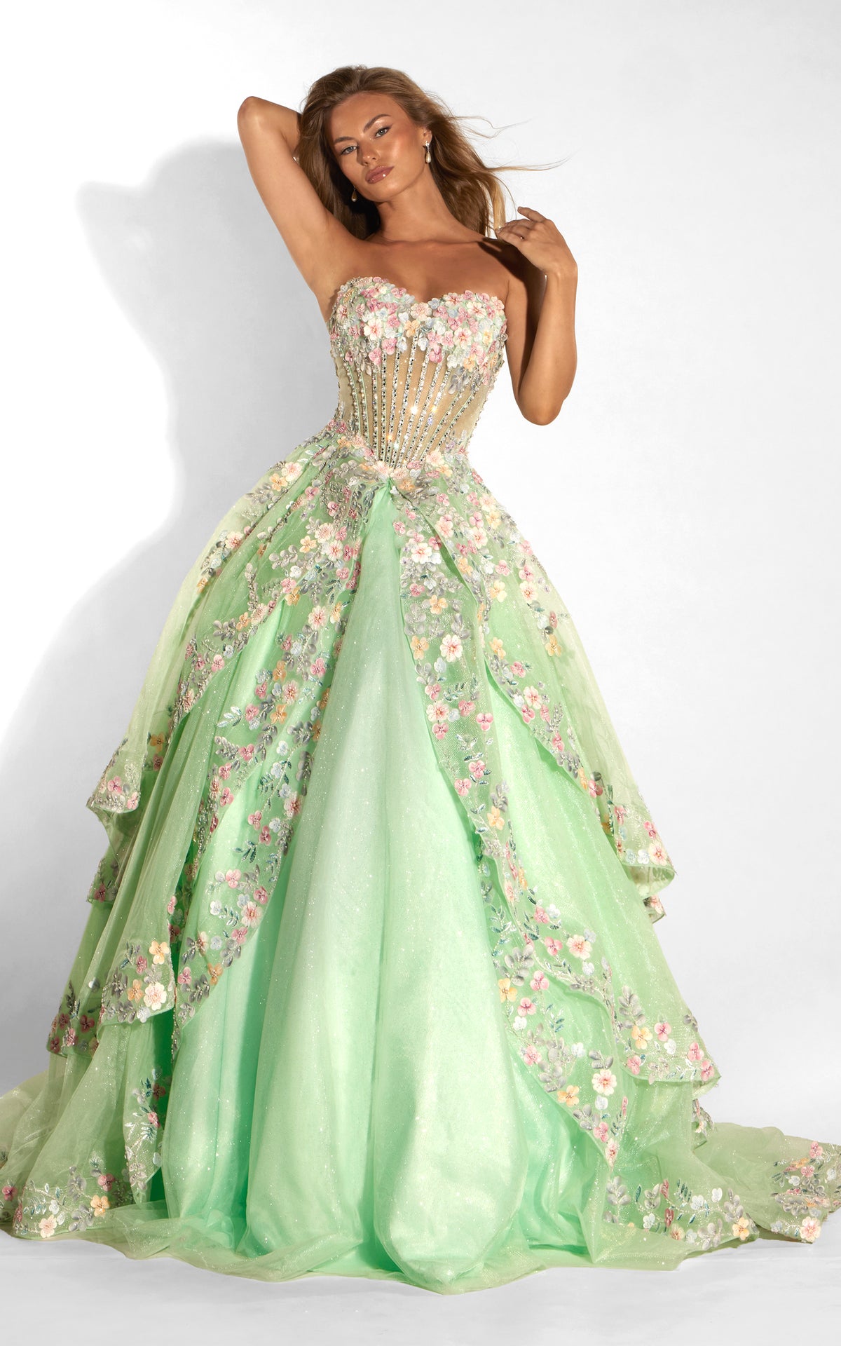 ALYCE Paris 62266 Alyce Long Cat-eye Neckline Elegant Ballgown Dress
