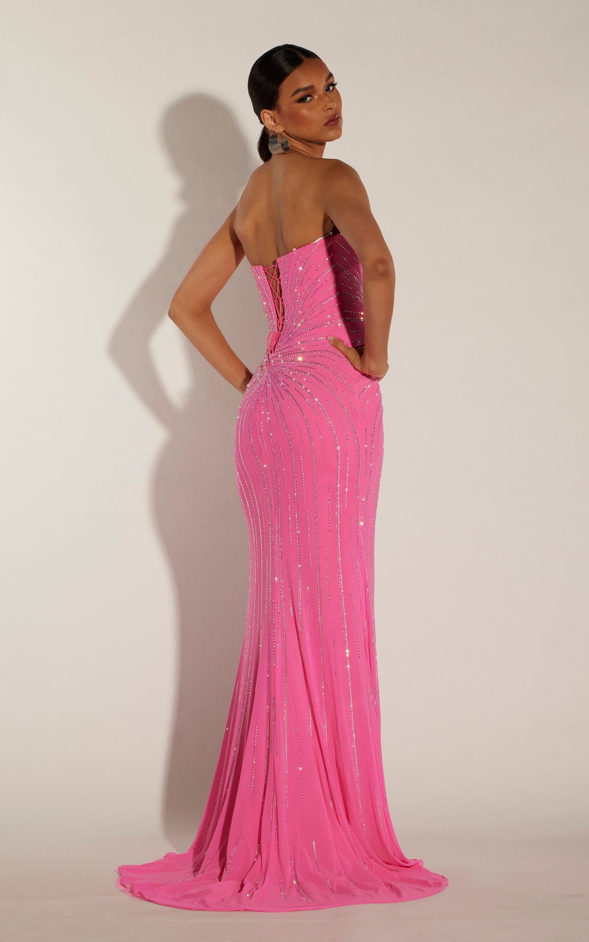 ALYCE Paris 62318 Alyce Long Strapless Neckline Embellished Fit N Flare Dress
