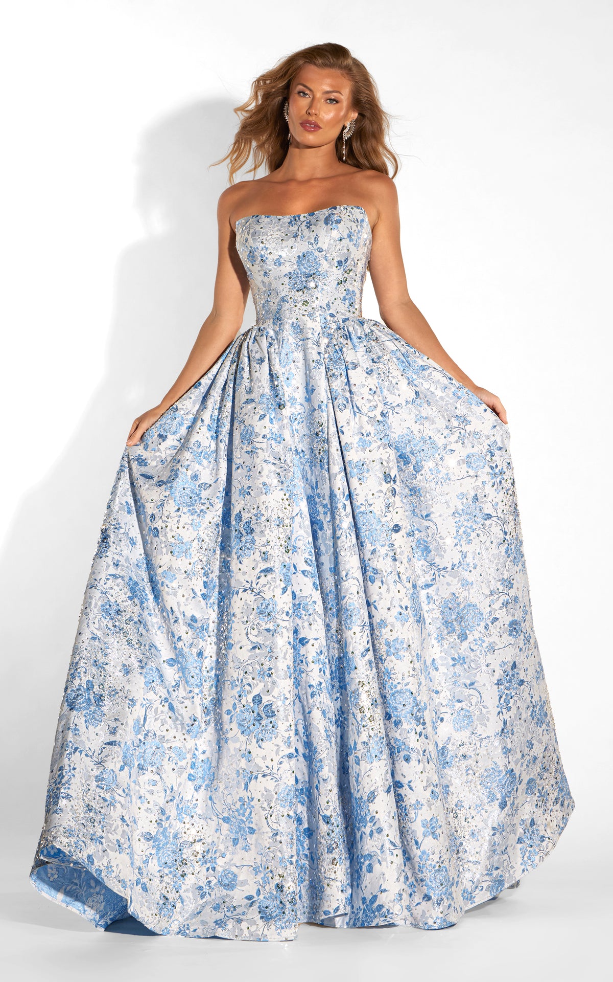 ALYCE Paris 62337 Alyce Long Strapless Neckline Embellished Ballgown Dress