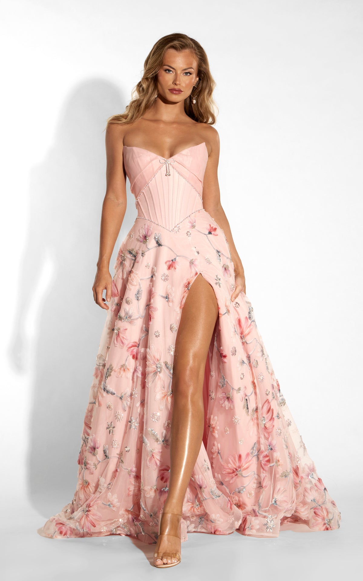 ALYCE Paris 62426 Alyce Long Cat-eye Neckline Corset A Line Dress