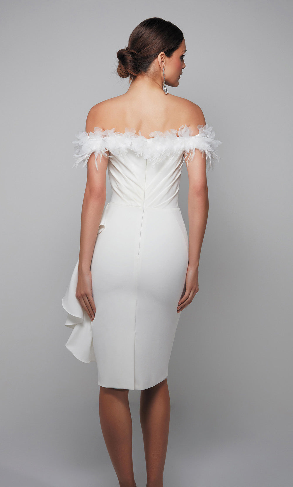 Alyce Paris 70000 신부가 어깨에서 ruched/드레이프 스트레이트 드레스