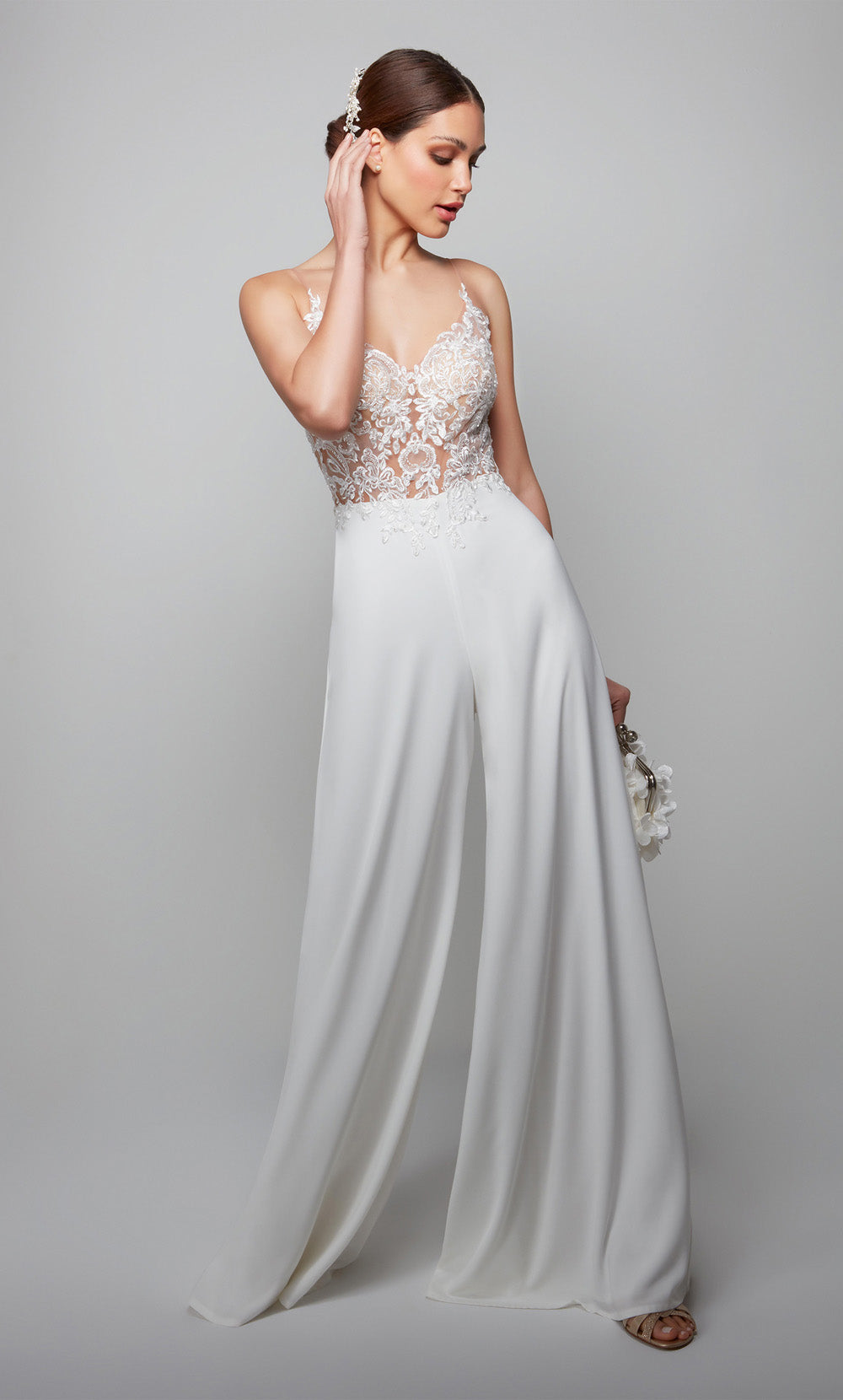 Alyce Paris 70017 Bridal Sweetheart 장식 점프 수트 드레스