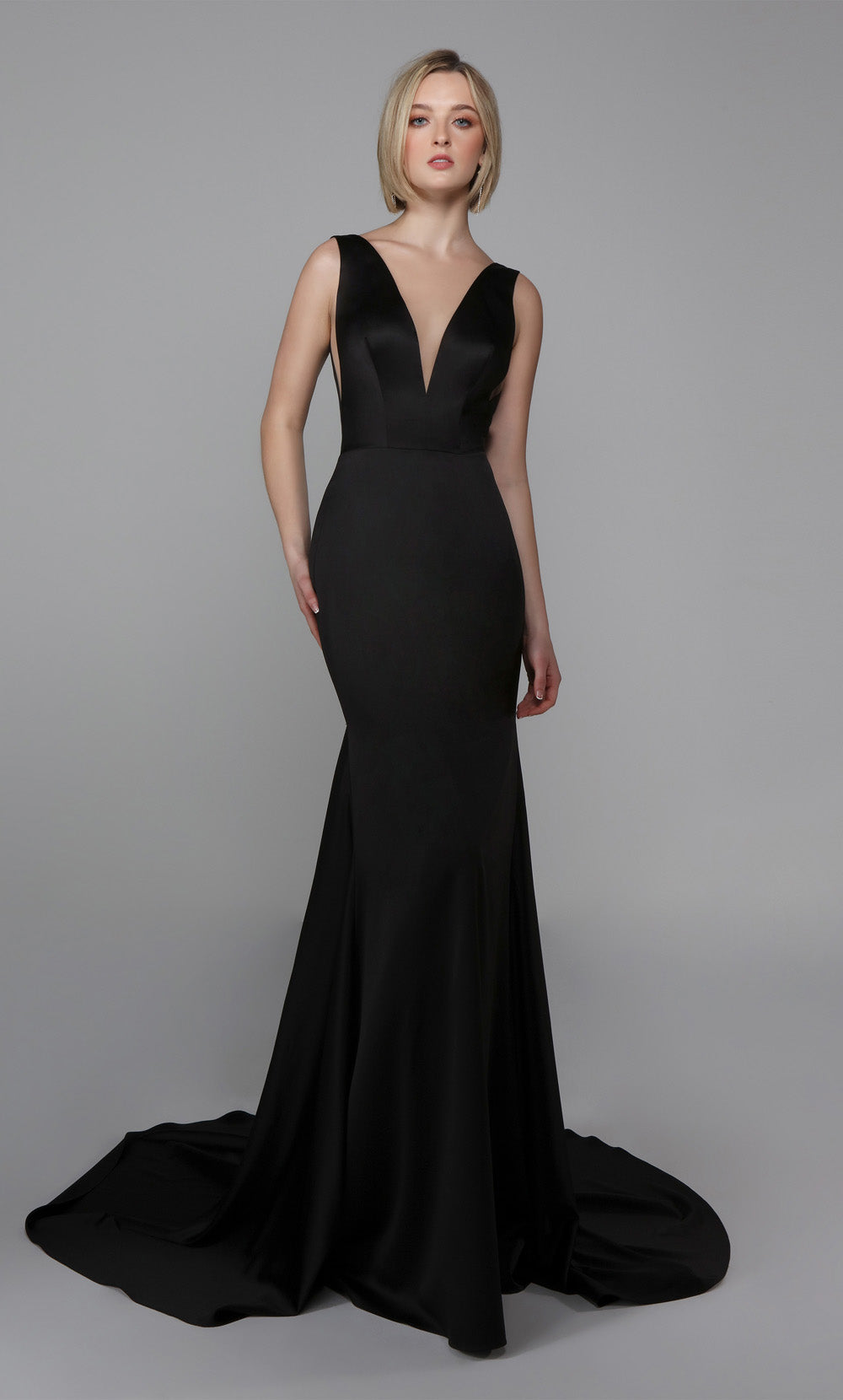 Alyce Paris 7021 Bridal plongeant la robe de l'ajustement et des poussées simples
