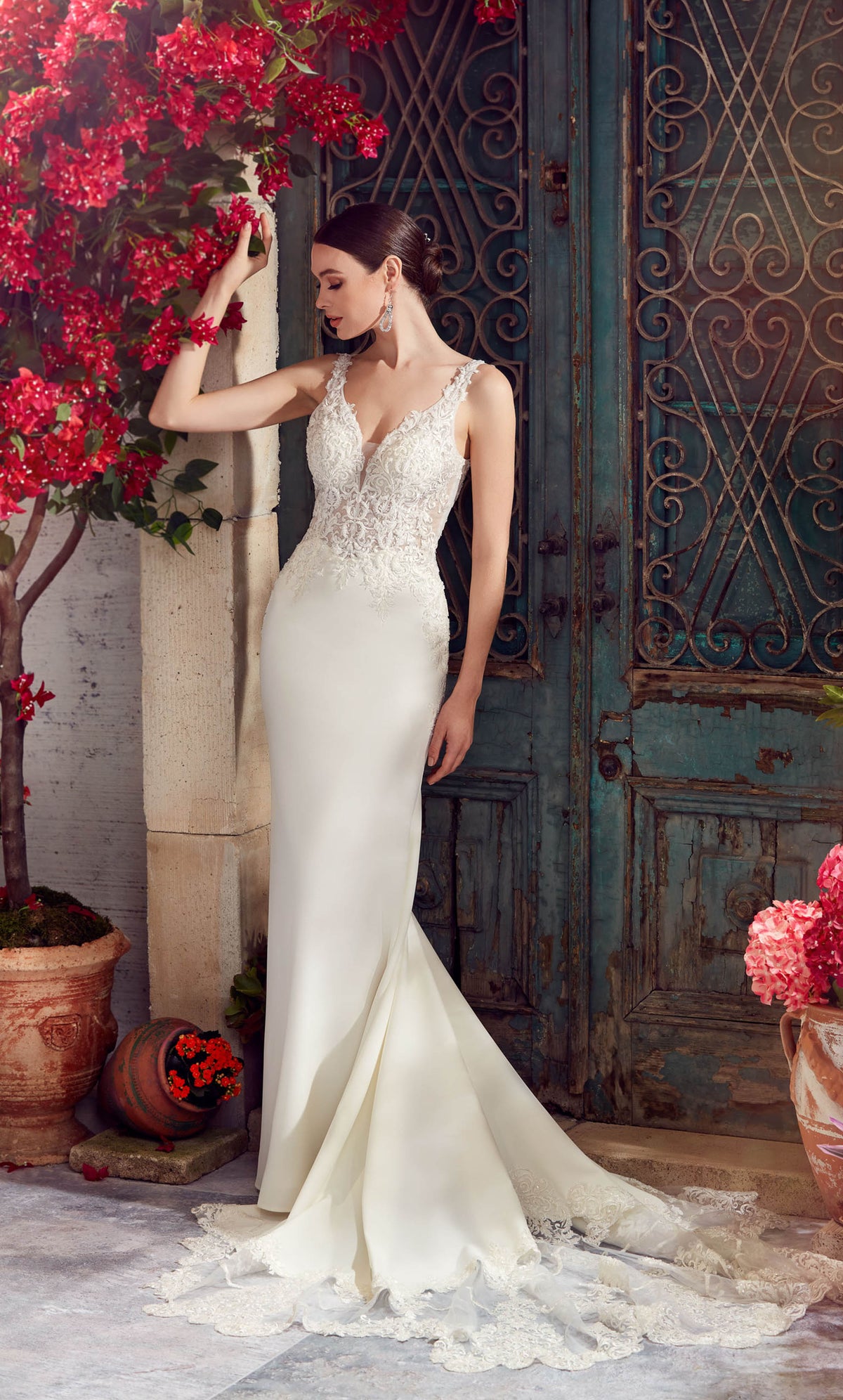 Alyce Paris 7027 Bridal hundido Train Fit N Vestido de brea