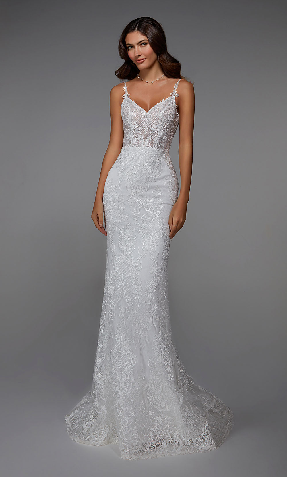 ALYCE Paris 7028 Bridal Sweetheart Neckline Train Straight Dress