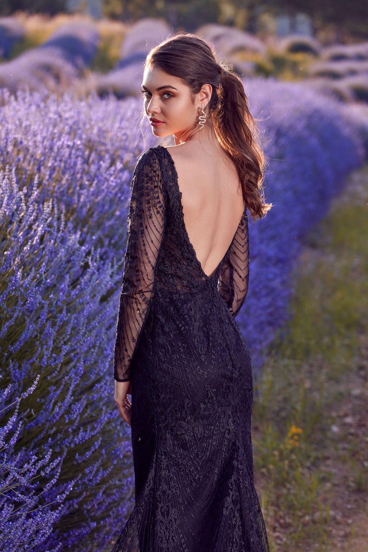 ALYCE Paris 7030 Bridal V-neckline Buttons Straight Dress